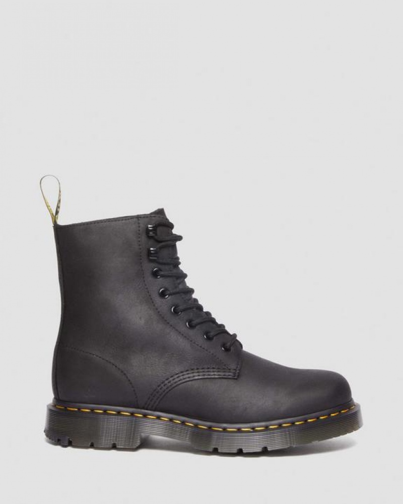 Black Women's Dr Martens 1460 Pascal Wintergrip Outlaw Leather Lace Up Boots | USA_Dr23566