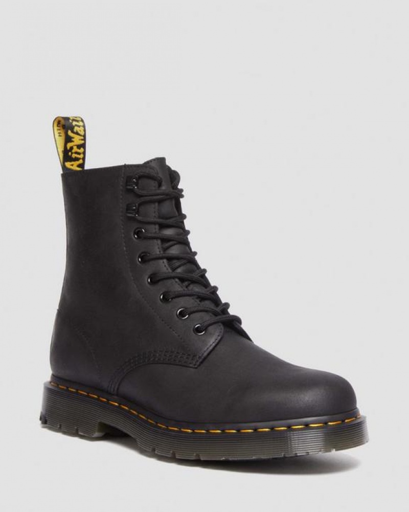 Black Women\'s Dr Martens 1460 Pascal Wintergrip Outlaw Leather Lace Up Boots | USA_Dr23566