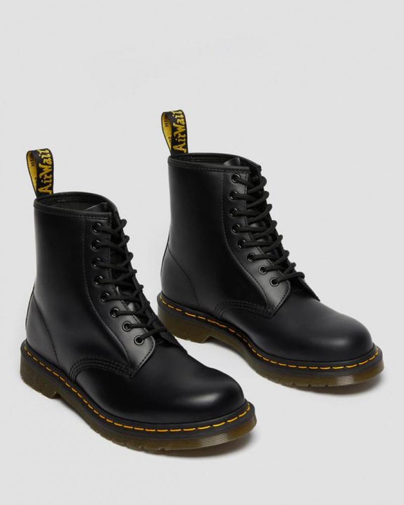 Black Women's Dr Martens 1460 Smooth Leather Lace Up Boots | USA_Dr94148