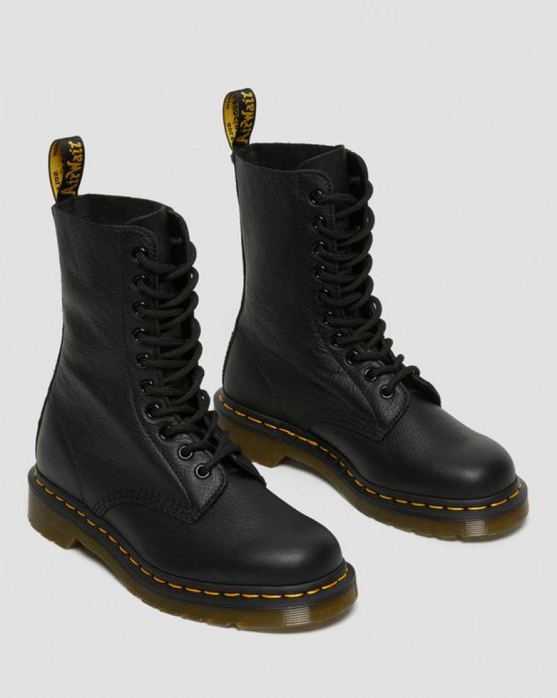 Black Women's Dr Martens 1490 Virginia Leather Mid Calf Boots | USA_Dr10983