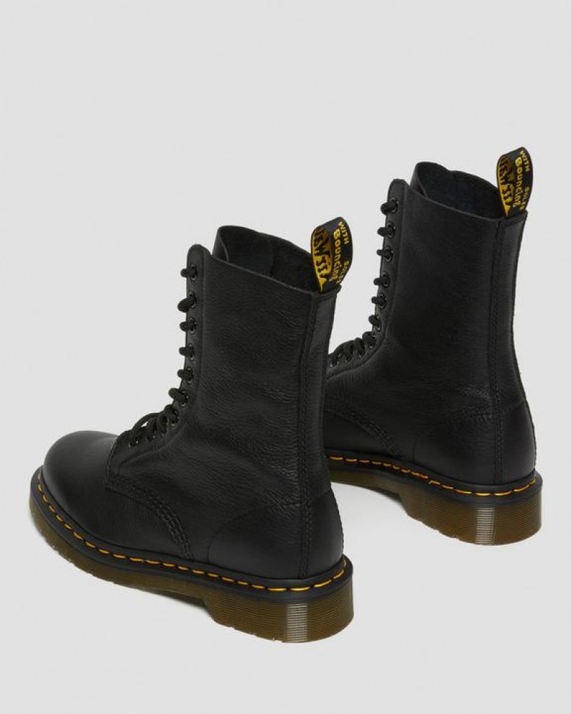 Black Women's Dr Martens 1490 Virginia Leather Mid Calf Boots | USA_Dr10983