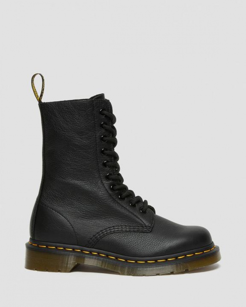 Black Women's Dr Martens 1490 Virginia Leather Mid Calf Boots | USA_Dr10983