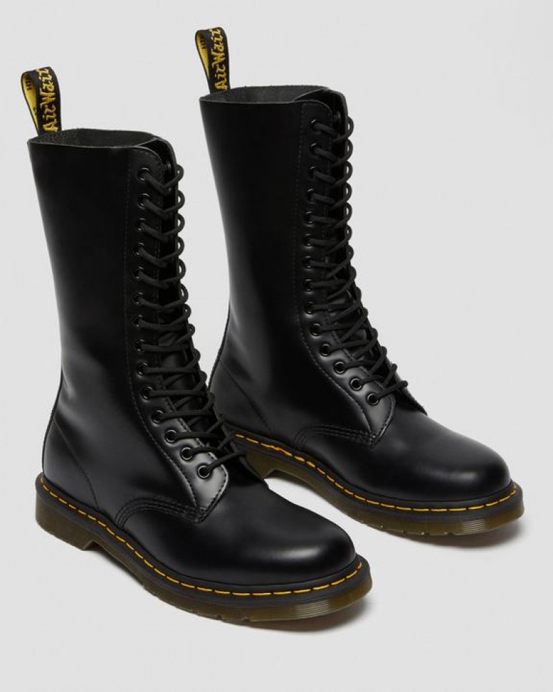 Black Women's Dr Martens 1914 Smooth Leather Tall Boots | USA_Dr14707