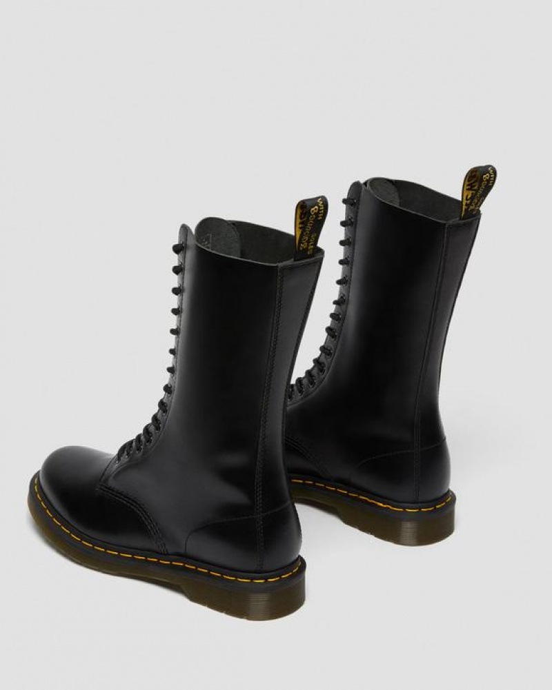 Black Women's Dr Martens 1914 Smooth Leather Tall Boots | USA_Dr14707