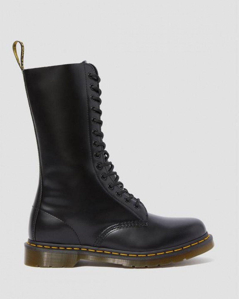 Black Women's Dr Martens 1914 Smooth Leather Tall Boots | USA_Dr14707