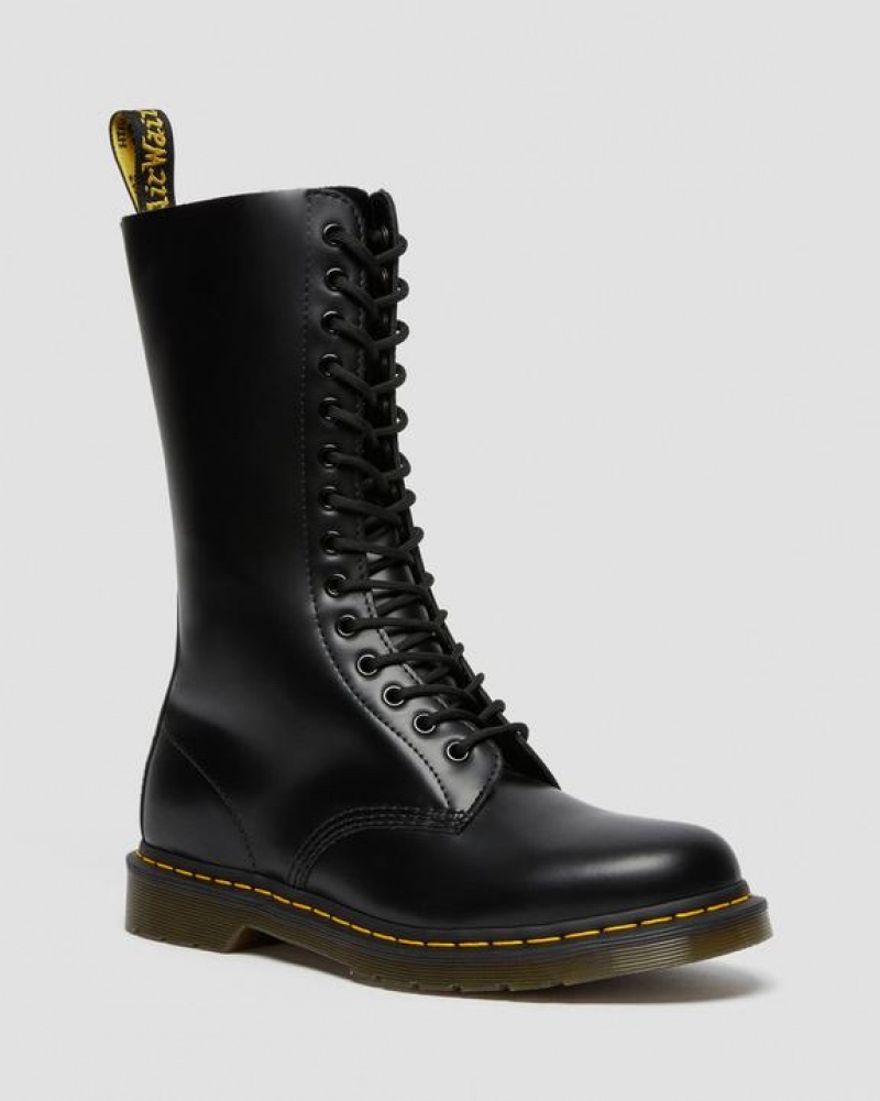 Black Women\'s Dr Martens 1914 Smooth Leather Tall Boots | USA_Dr14707