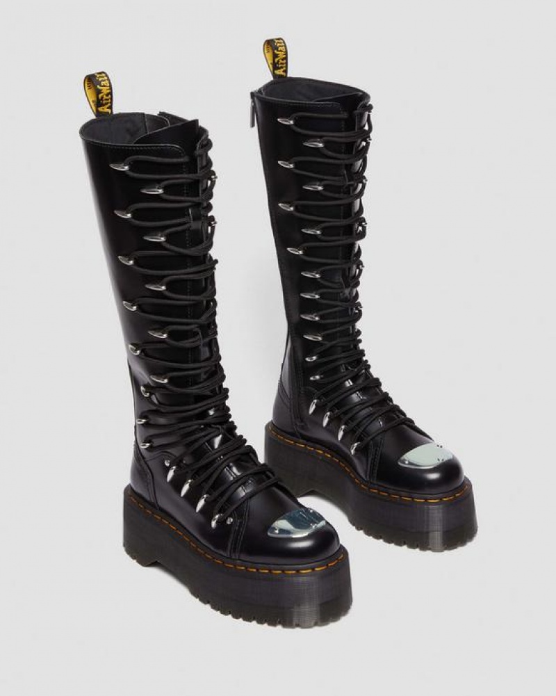 Black Women's Dr Martens 1B60 Max Lace Up Knee High Platform Boots | USA_Dr59121