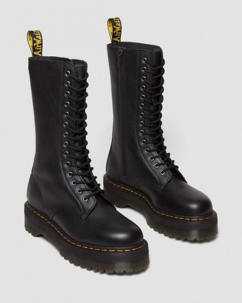 Black Women's Dr Martens 1B99 Pisa Leather Mid Calf Lace Up Boots | USA_Dr30583