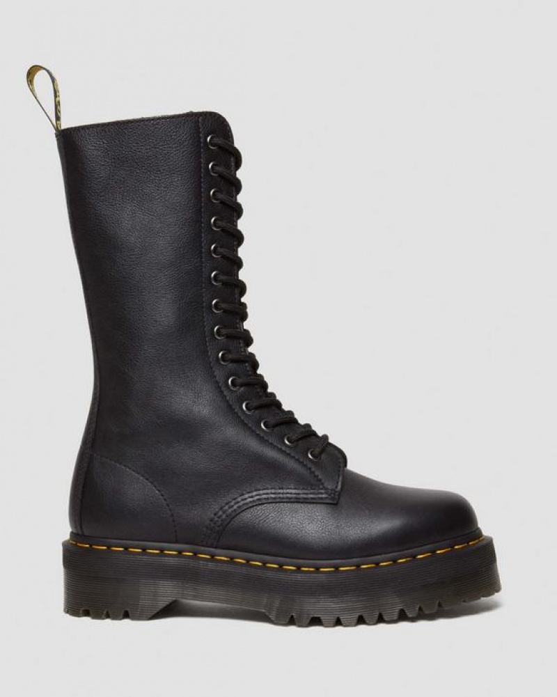 Black Women's Dr Martens 1B99 Pisa Leather Mid Calf Lace Up Boots | USA_Dr30583