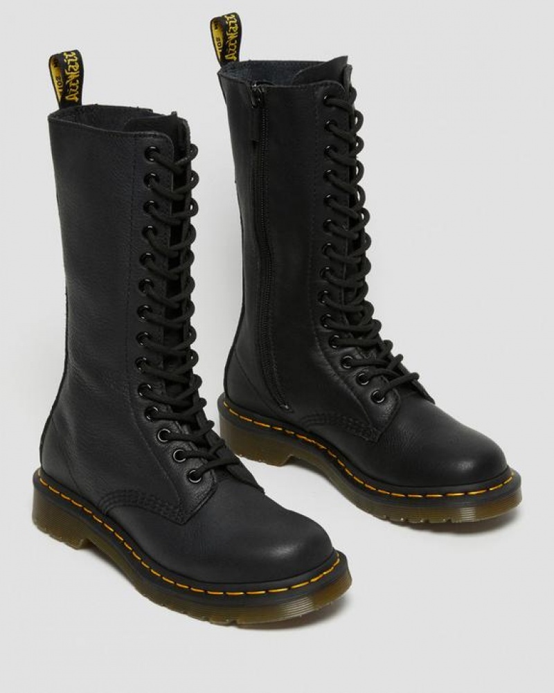 Black Women's Dr Martens 1B99 Virginia Leather Mid Calf Boots | USA_Dr59817