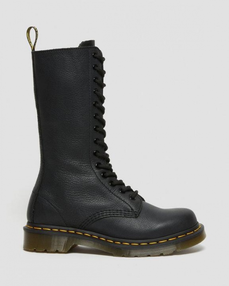 Black Women's Dr Martens 1B99 Virginia Leather Mid Calf Boots | USA_Dr59817