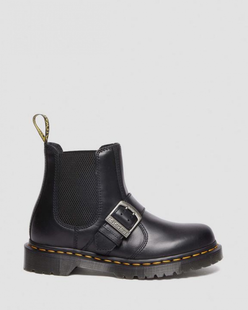 Black Women's Dr Martens 2976 Buckle Pull Up Leather Chelsea Boots | USA_Dr25218