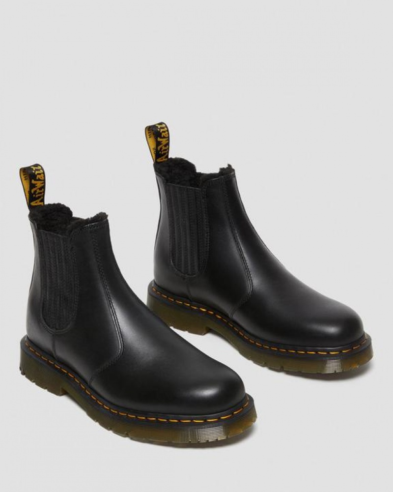 Black Women's Dr Martens 2976 DM's Wintergrip Leather Chelsea Boots | USA_Dr12007