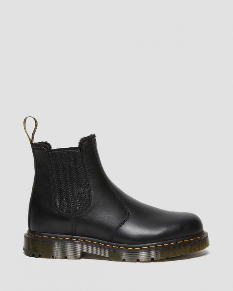 Black Women's Dr Martens 2976 DM's Wintergrip Leather Chelsea Boots | USA_Dr12007