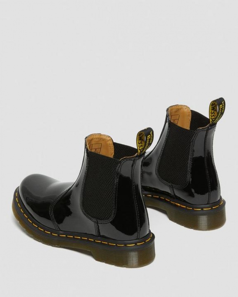 Black Women's Dr Martens 2976 Women's Patent Leather Chelsea Boots | USA_Dr93466