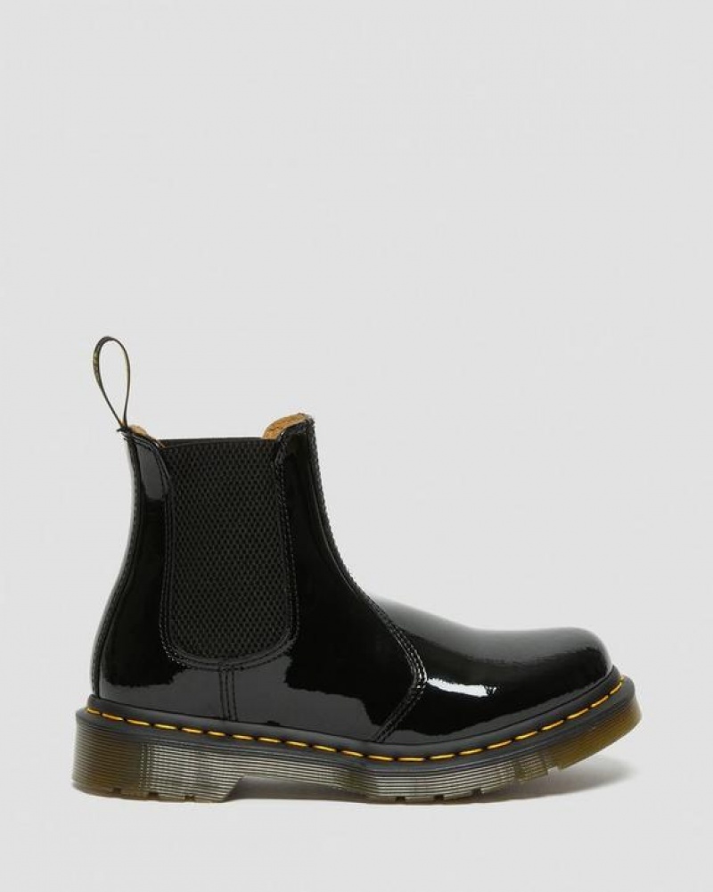 Black Women's Dr Martens 2976 Women's Patent Leather Chelsea Boots | USA_Dr93466