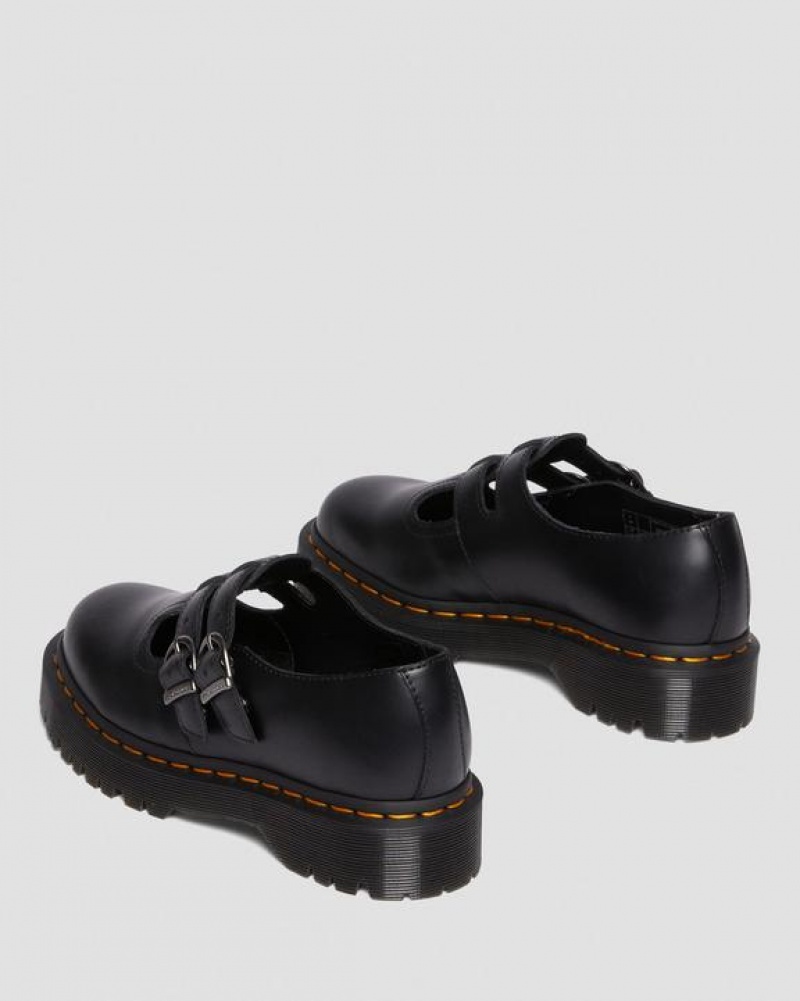 Black Women's Dr Martens 8065 II Bex Smooth Leather Platform Mary Jane Shoes | USA_Dr79749