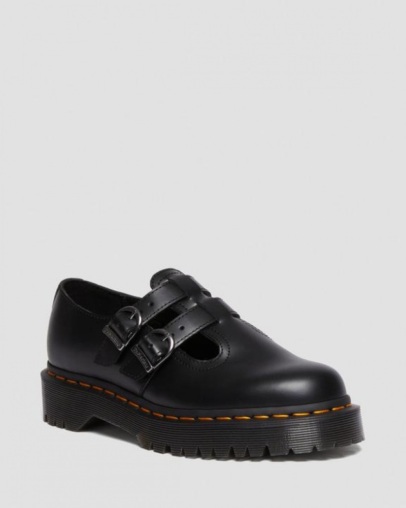 Black Women\'s Dr Martens 8065 II Bex Smooth Leather Platform Mary Jane Shoes | USA_Dr79749