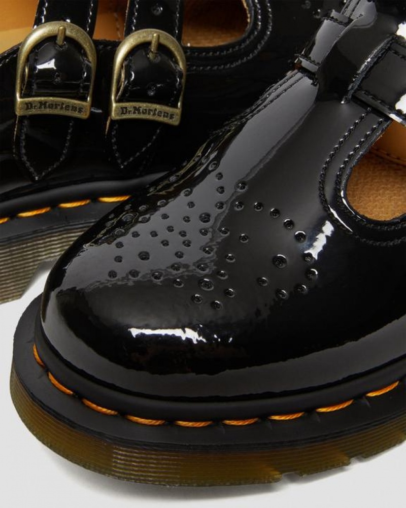 Black Women's Dr Martens 8065 Patent Leather Mary Jane Shoes | USA_Dr93142