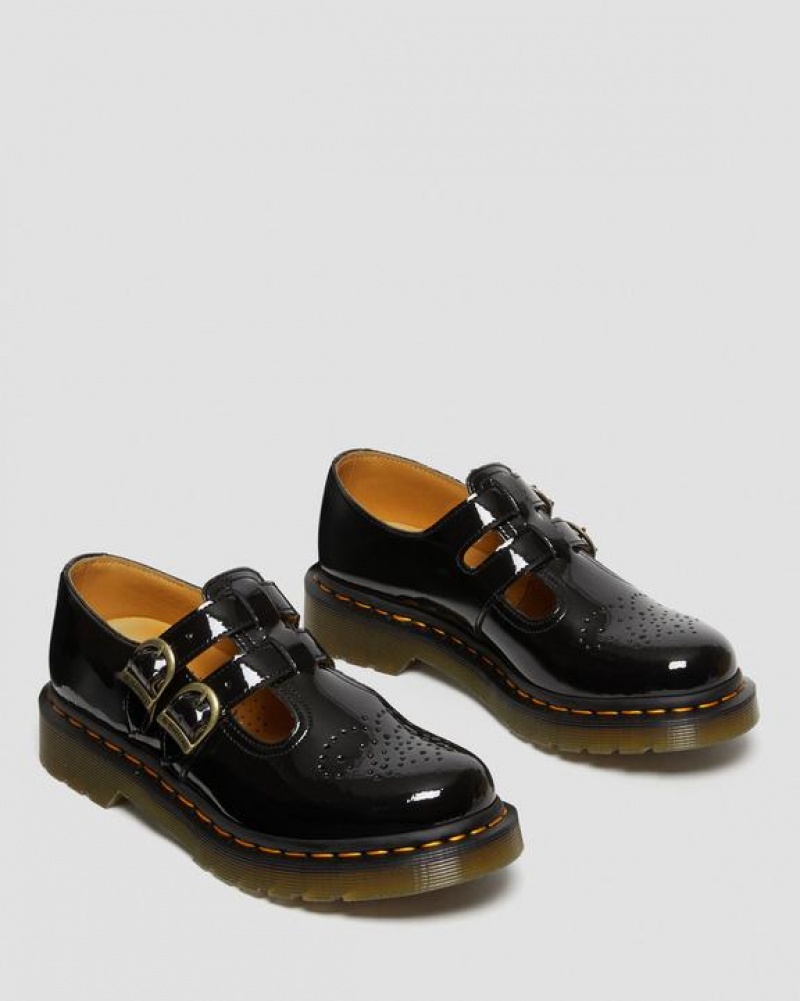 Black Women's Dr Martens 8065 Patent Leather Mary Jane Shoes | USA_Dr93142