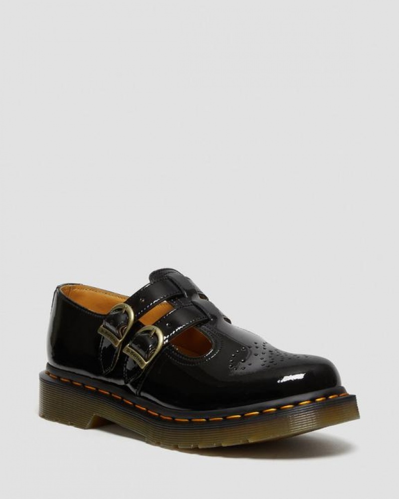 Black Women\'s Dr Martens 8065 Patent Leather Mary Jane Shoes | USA_Dr93142