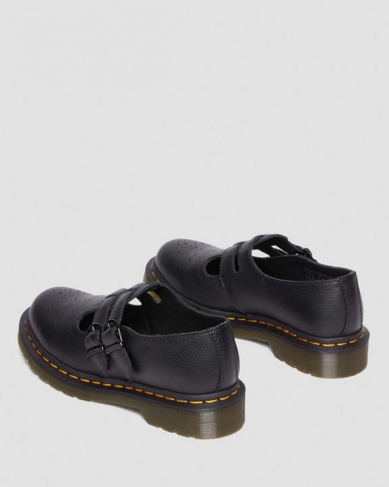 Black Women's Dr Martens 8065 Virginia Leather Mary Jane Shoes | USA_Dr65178