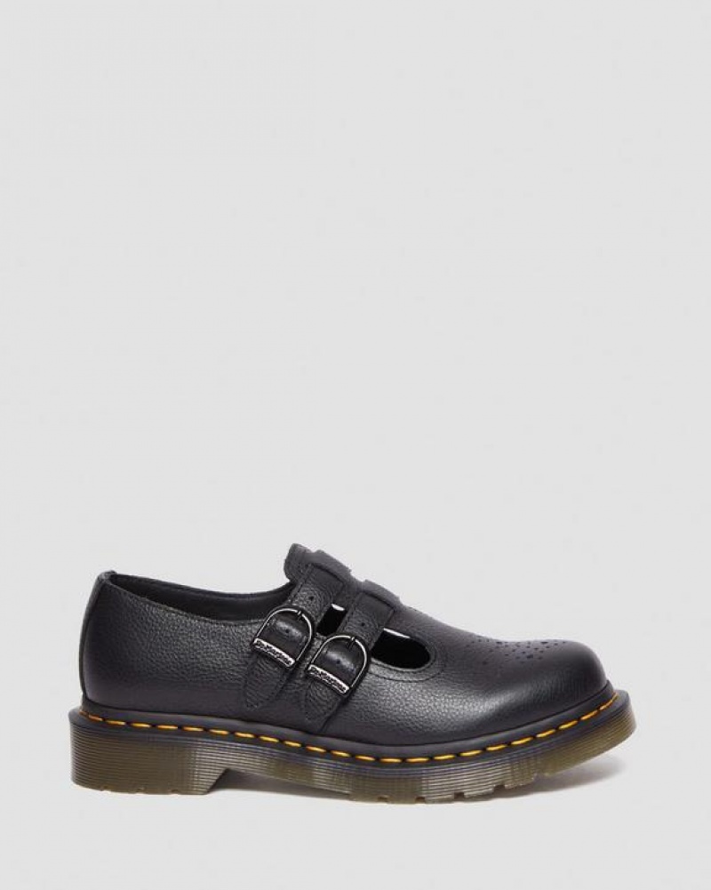 Black Women's Dr Martens 8065 Virginia Leather Mary Jane Shoes | USA_Dr65178