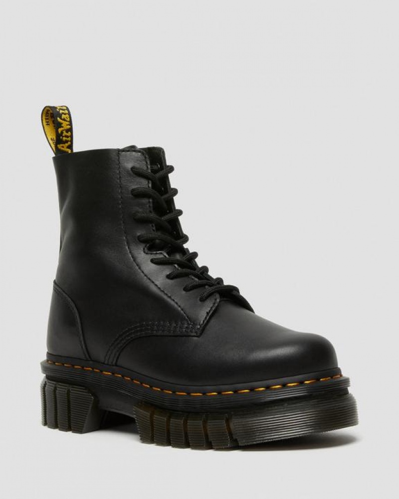 Black Women\'s Dr Martens Audrick Nappa Leather Ankle Platform Shoes | USA_Dr84376