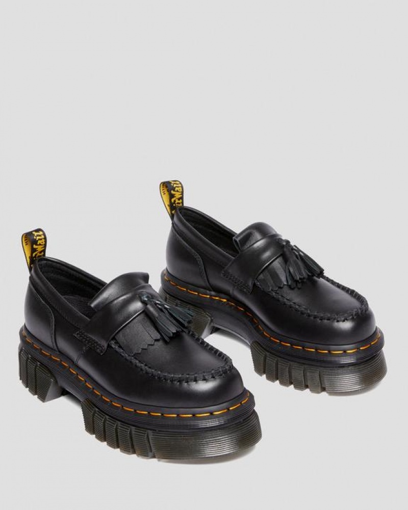 Black Women's Dr Martens Audrick Nappa Lux Platform Loafers Shoes | USA_Dr86218