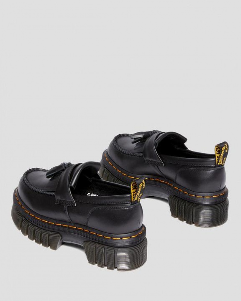 Black Women's Dr Martens Audrick Nappa Lux Platform Loafers Shoes | USA_Dr86218