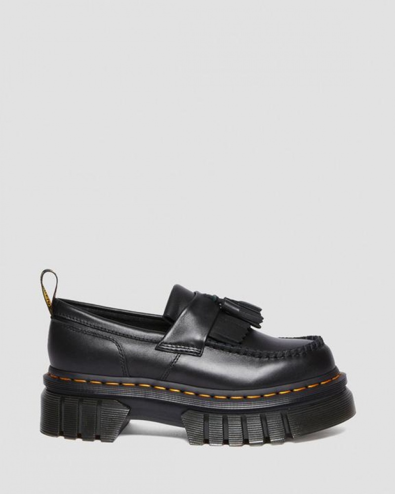 Black Women's Dr Martens Audrick Nappa Lux Platform Loafers Shoes | USA_Dr86218