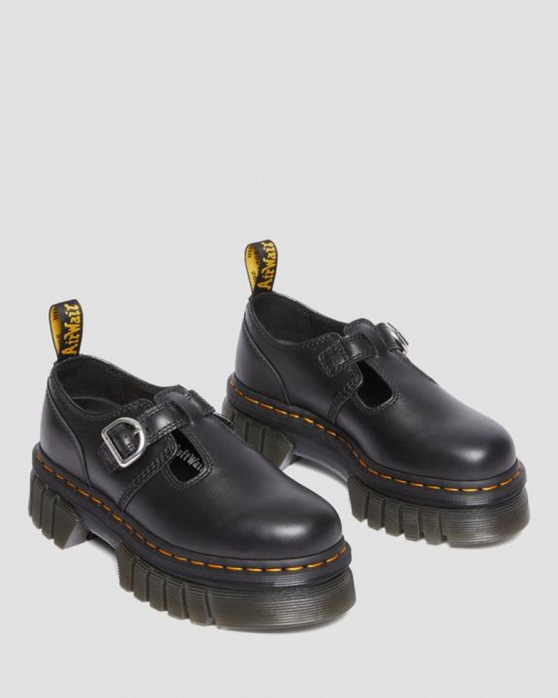 Black Women's Dr Martens Audrick Nappa Lux Platform Mary Jane Shoes | USA_Dr86202