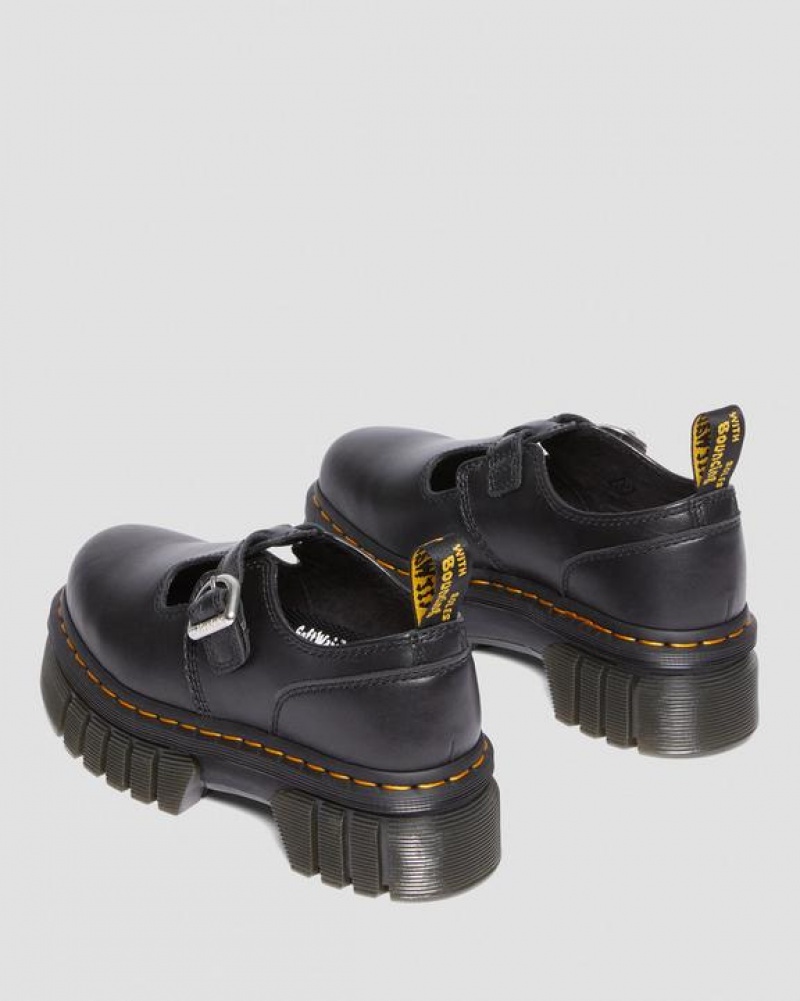 Black Women's Dr Martens Audrick Nappa Lux Platform Mary Jane Shoes | USA_Dr86202