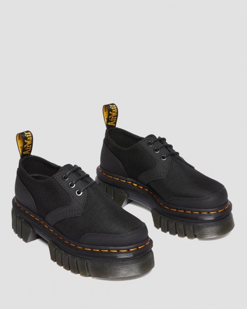 Black Women's Dr Martens Audrick Poly & Leather Platform Shoes | USA_Dr85154