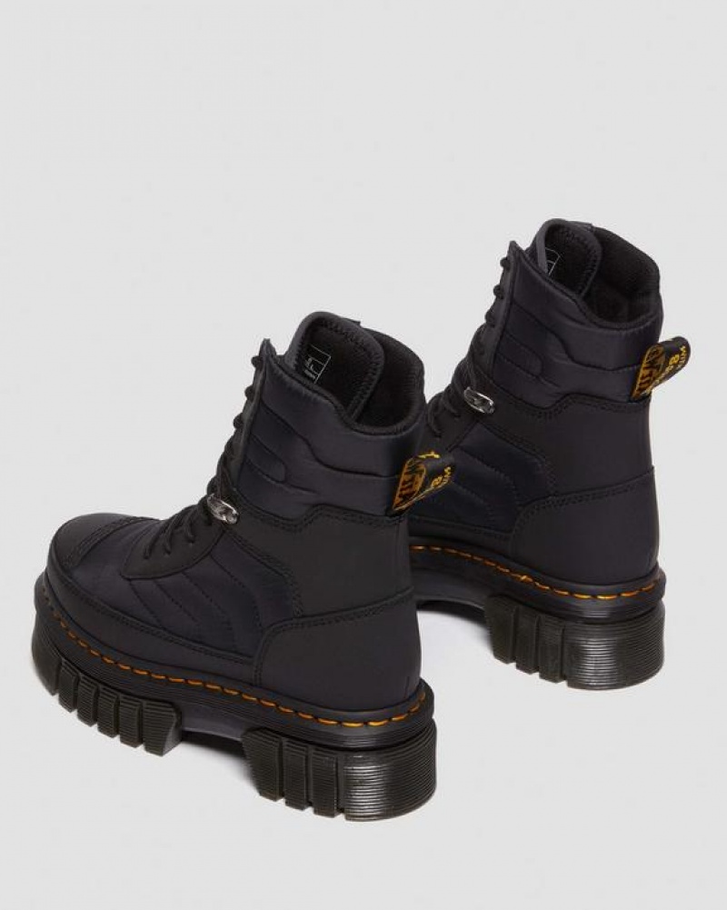 Black Women's Dr Martens Audrick Quilted Platform Ankle Boots | USA_Dr83675