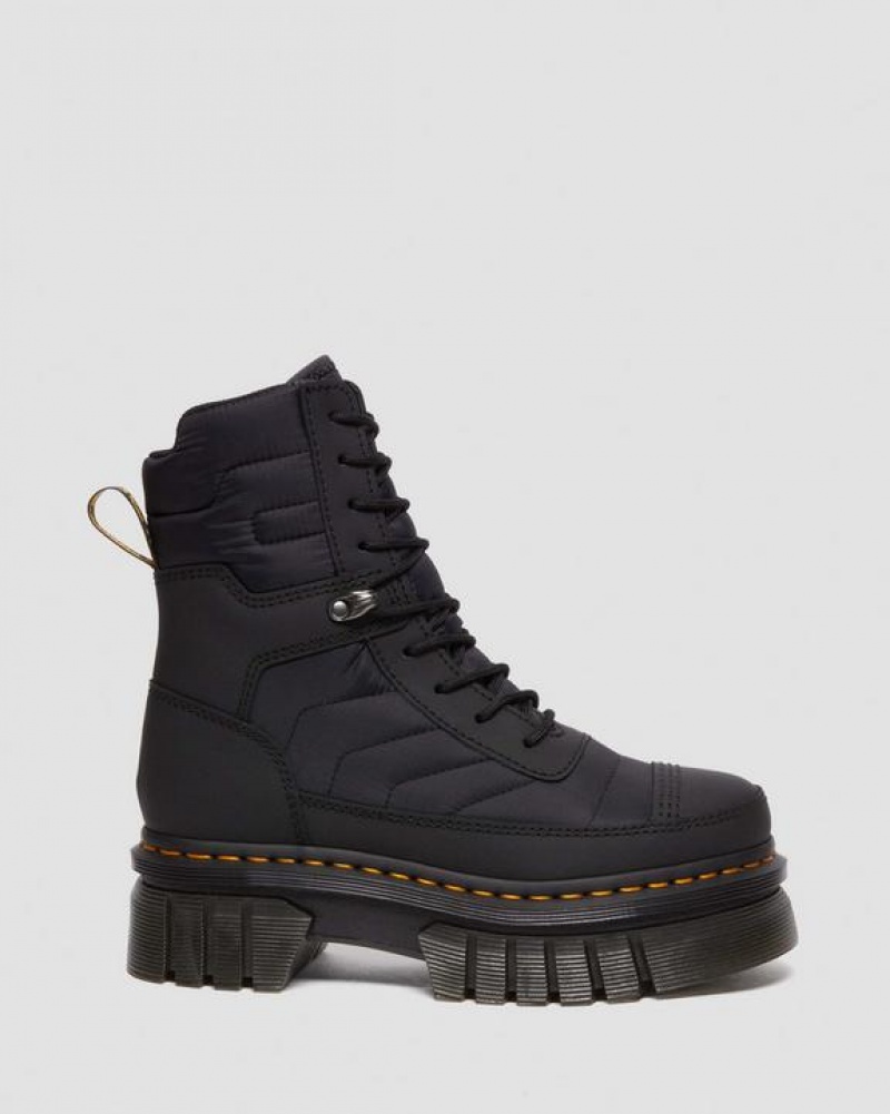 Black Women's Dr Martens Audrick Quilted Platform Ankle Boots | USA_Dr83675