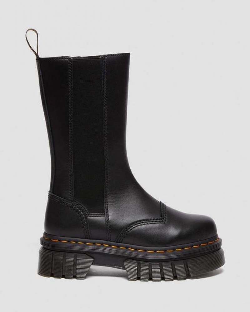 Black Women's Dr Martens Audrick Tall Nappa Leather Platform Chelsea Boots | USA_Dr78845