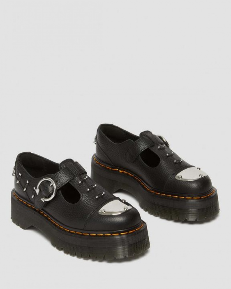 Black Women's Dr Martens Bethan Piercing Leather Platform Mary Jane Shoes | USA_Dr18963