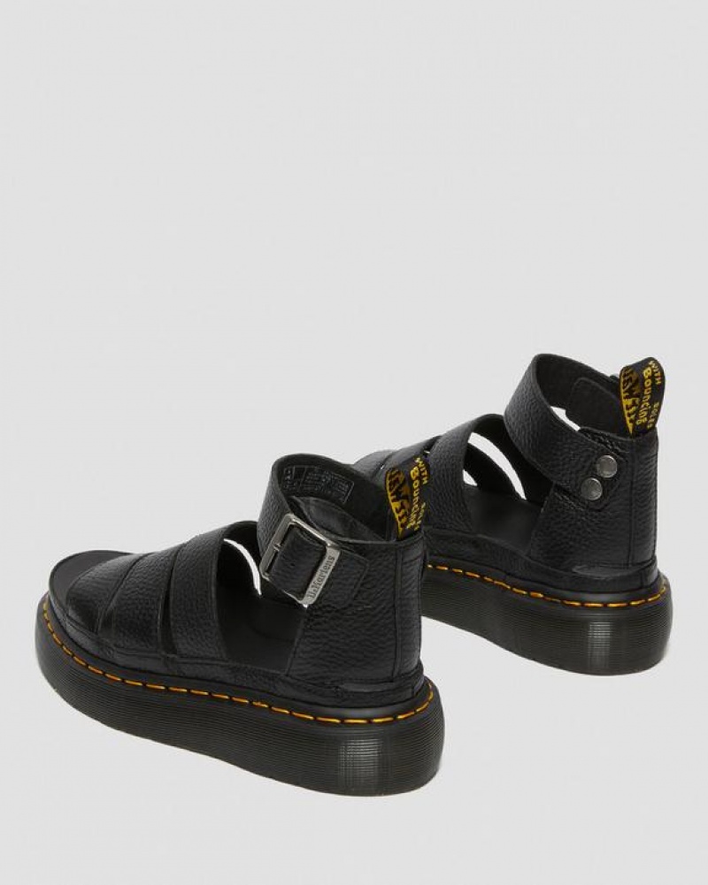 Black Women's Dr Martens Clarissa II Women's Leather Platform Sandals | USA_Dr90071