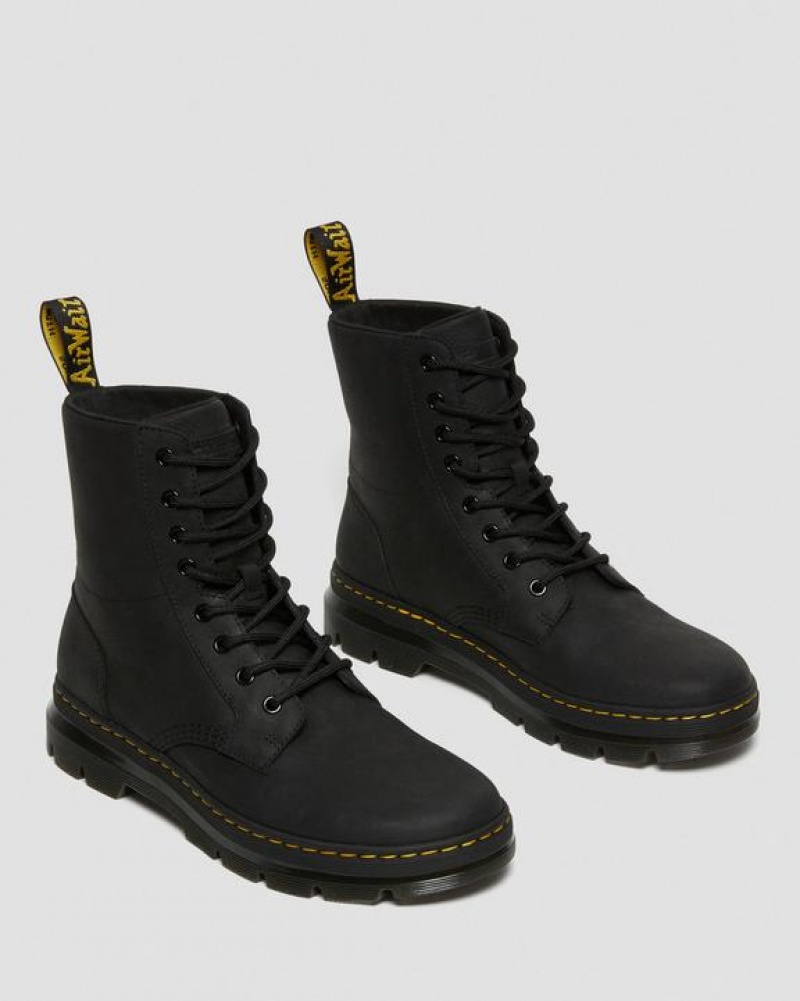 Black Women's Dr Martens Combs Leather Casual Boots | USA_Dr70639