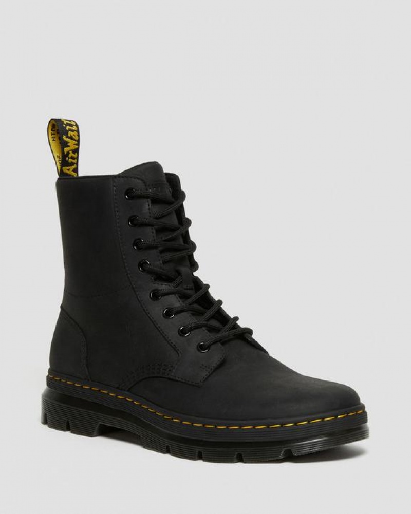 Black Women\'s Dr Martens Combs Leather Casual Boots | USA_Dr70639