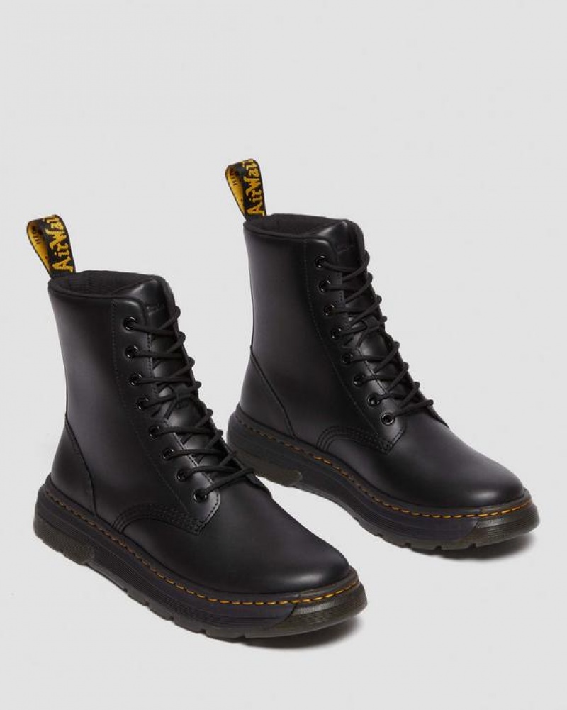 Black Women's Dr Martens Crewson Classic Leather Everyday Boots | USA_Dr99534