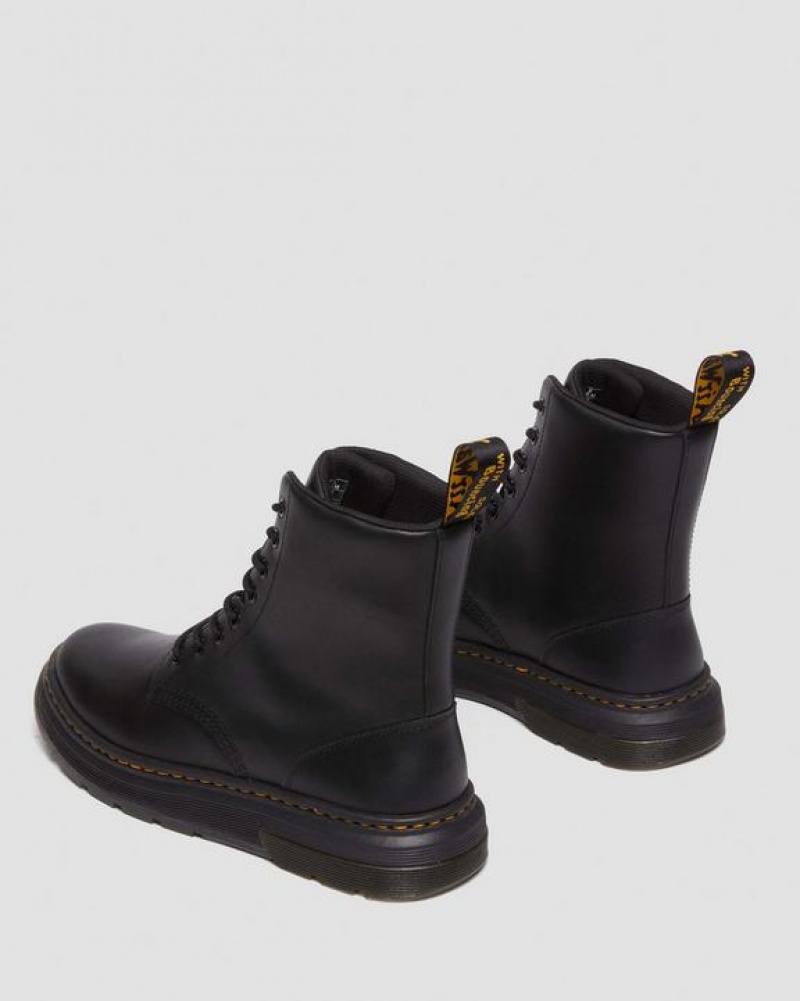 Black Women's Dr Martens Crewson Classic Leather Everyday Boots | USA_Dr99534