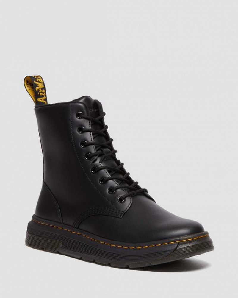 Black Women\'s Dr Martens Crewson Classic Leather Everyday Boots | USA_Dr99534