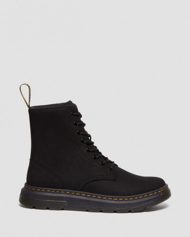 Black Women's Dr Martens Crewson Nubuck Leather Everyday Boots | USA_Dr82349