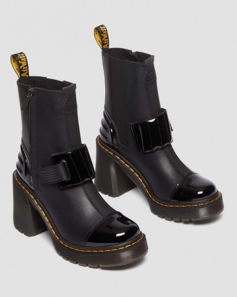 Black Women's Dr Martens Gaya Alternative Leather Heeled Chelsea Boots | USA_Dr43569