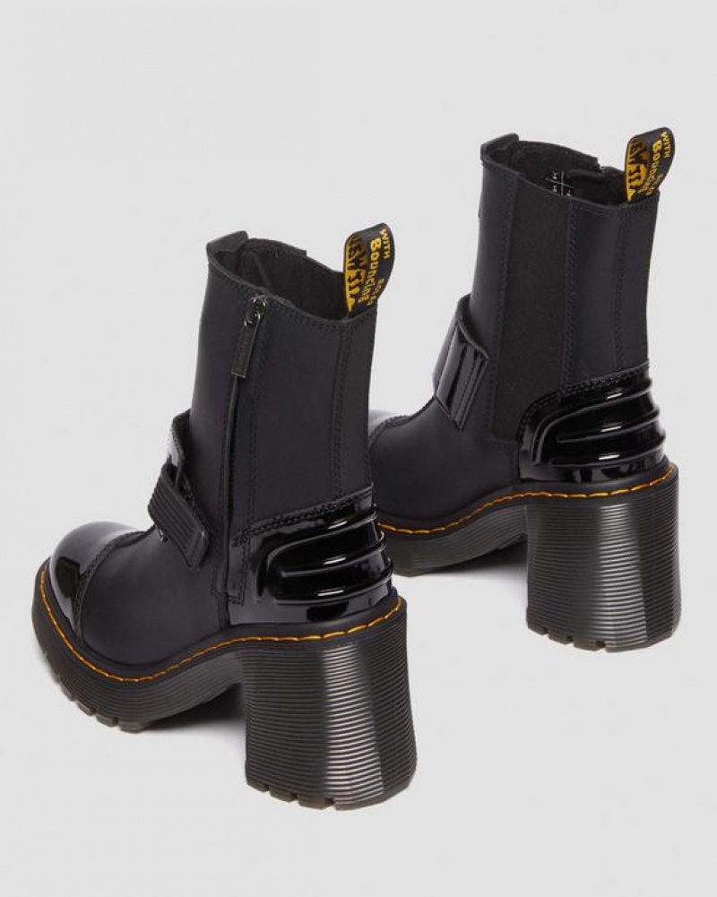 Black Women's Dr Martens Gaya Alternative Leather Heeled Chelsea Boots | USA_Dr43569