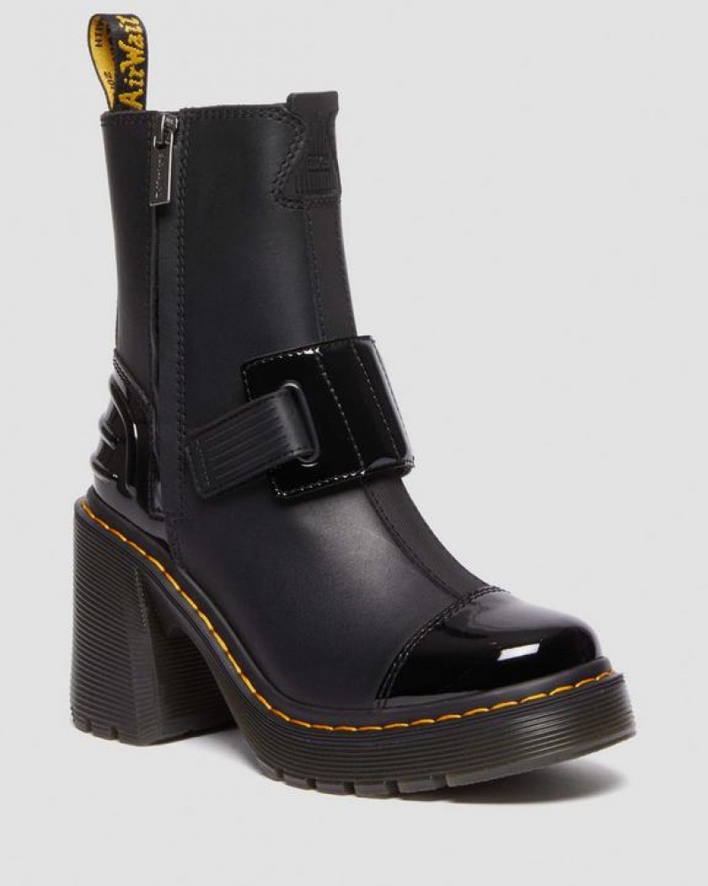 Black Women\'s Dr Martens Gaya Alternative Leather Heeled Chelsea Boots | USA_Dr43569