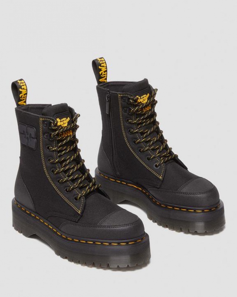 Black Women's Dr Martens Jadon Boot Ganni Extra Tough Platforms  Boots | USA_Dr23215