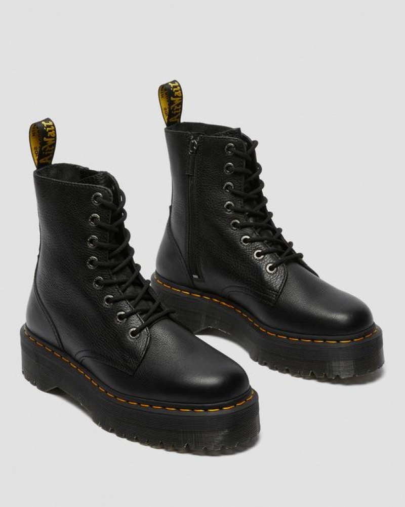 Black Women's Dr Martens Jadon III Boot Pisa Leather Platforms Boots | USA_Dr98025